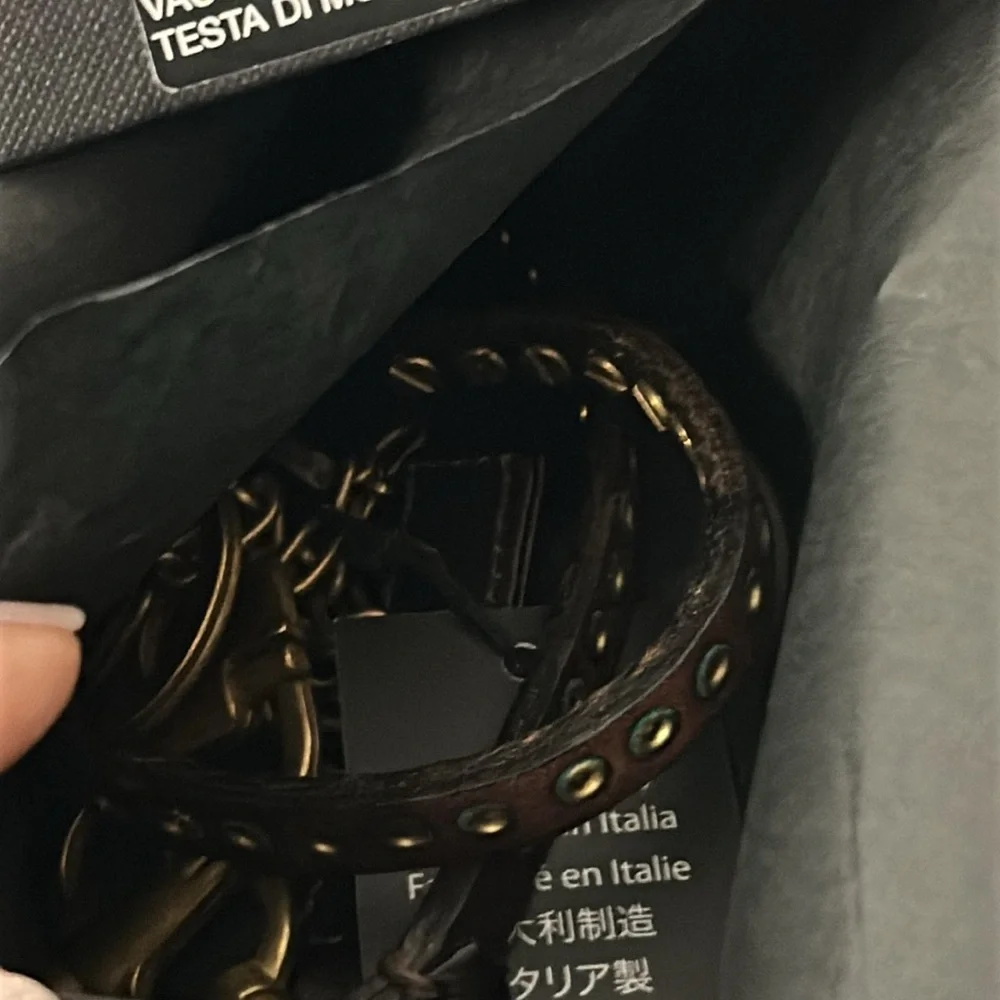 Dsquared2 Leather Carabiner Chain Belt Accessory – Brown 18”